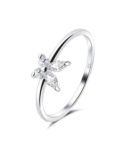 Beautiful butterfly with CZ Silver Ring NSR-3943